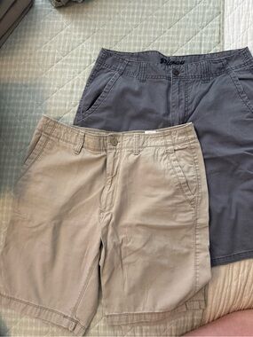 Men's Navy and Khaki Cotton Shorts Bundle- Classic Casual Fit